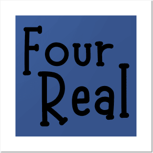 Four Real-4th Birthday Gift Posters and Art